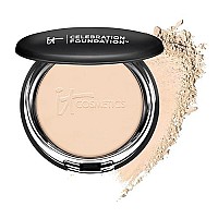 It Cosmetics Celebration Foundation, Light (W) - Full-Coverage, Anti-Aging Powder Foundation - Blurs Pores, Wrinkles & Imperfections - With Hydrolyzed Collagen & Hyaluronic Acid - 0.3 Oz Compact