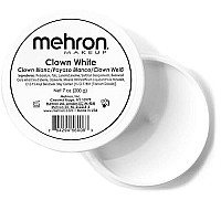 Mehron Makeup Clown White Professional Face Paint Cream Makeup | White Face Paint Makeup for Stage, Film, Cosplay, & Mime | Halloween Clown Makeup 7 oz (198g)