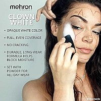 Mehron Makeup Clown White Professional Face Paint Cream Makeup | White Face Paint Makeup for Stage, Film, Cosplay, & Mime | Halloween Clown Makeup 7 oz (198g)