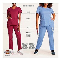 Dickies Womens Signature Mid Rise Drawstring Cargo Medical Scrubs Pants, Black, X-Large Petite Us