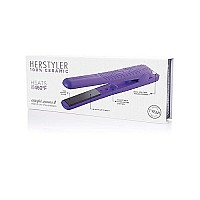 Herstyler Colorful Seasons Ceramic Flat Iron, Dual Voltage, 1.25 Inch Purple