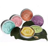 Honey House Large Bee Bar Natural Solid Lotion Bar 2 Oz in Embossed Tin Case, Assortment of 5 Scented Bars