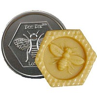 Honey House Large Bee Bar Natural Solid Lotion Bar 2 Oz in Embossed Tin Case, Assortment of 5 Scented Bars