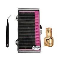 Eyelash Extensions 0.10mm C Curl 8-14mm Mixed Flat Eyelash Extension 4 Pack Kit Mink Lash Extensions, supplies Individual Eyelashes Salon Use Black Mink False Lashes