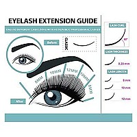 Eyelash Extensions 0.10mm C Curl 8-14mm Mixed Flat Eyelash Extension 4 Pack Kit Mink Lash Extensions, supplies Individual Eyelashes Salon Use Black Mink False Lashes