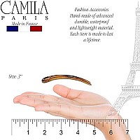 Camila Paris AD823 French Twist Stick Hair Fork, 2 Small Wavy U Shaped Hair Pin Clip for Spiral Updo Bun, Tortoise Shell, Fashion Flexible Durable Styling Hair Accessories for Women, Made in France