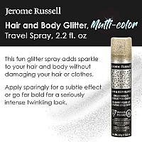 Jerome Russell Temporary Hair and Body Glitter Color Spray, Travel Spray, Lightweight, Adds Sparkly Shimmery Glow, Perfect to use On Hair, Skin, or Clothing, 2.2 oz - MULTI-COLOR x 1 Pack