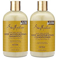 Shea Moisture Raw Shea Butter Shampoo and Conditioner Set, Deep Moisturizing with Sea Kelp & Argan Oil, Sulfate Free & Silicone Free, Curly Hair Products, Family Size, 13 Fl Oz (Pack of 2)