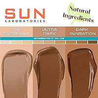 Sun Laboratories Dark Sunsation Self-Tanning Lotion for Body and Face - Sunless Tan Golden Glow - Very Dark - 2 Pack 8 fl oz Bottles