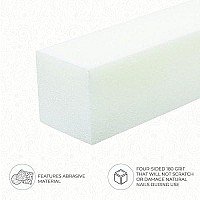 Forpro Super White Buffing Block, 180 Grit, Four-Sided Manicure And Pedicure Nail Buffer, 375A L X 1A W X 1A H, 20-Count