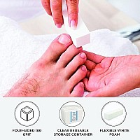 Forpro Super White Buffing Block, 180 Grit, Four-Sided Manicure And Pedicure Nail Buffer, 375A L X 1A W X 1A H, 20-Count