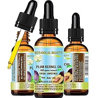 Botanical Beauty French PLUM KERNEL Seed Carrier Oil. 100% Pure/Natural/Undiluted/Virgin/Cold Pressed for Skin, Hair, Lip and Nail Care. Skin SuperFood. 0.33 Fl.oz.- 10 ml