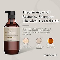 Theorie Argan Oil Restoring Shampoo | Rejuvenate & Moisturize | Sulfate Free - Suited for All Hair Types - Safe for Color & Keratin Treated Hair, Pump Bottle 400mL