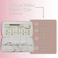 Tammy Taylor Pre-Etched Whitest-White Square Nail Tips | Will Not Crack Or Shrink, With Double The Strength Of Standard Tips | Home & Pro Application (20Ct)