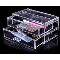 Luxury Acrylic Cosmetic Organizer Makeup Box 2 Drawers 1005-3***