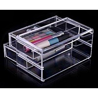 Luxury Acrylic Cosmetic Organizer Makeup Box 2 Drawers 1005-3***