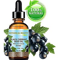 BLACK CURRANT SEED OIL. 100% Pure / Natural / Undiluted / Refined Cold Pressed Carrier oil. 0.5 Fl.oz. - 15ml. For Skin, Hair, Lip and Nail Care. One of the richest in gamma-linolenic acid, Omega 3, 6 and 9 Essential Fatty Acids. by Botanical Beauty