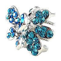 Crystal Butterfly Hair Clip - Aqua (H160B)