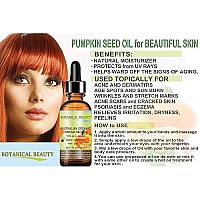 ORGANIC PUMPKIN SEED OIL Australian. 100% Pure / Natural / Undiluted /Unrefined Cold Pressed Carrier oil. 1 Fl.oz.- 30 ml. For Skin, Hair, Lip and Nail Care. One of the richest sources of enzymes, fatty acids, iron, zinc, vitamins A, C, E and K.