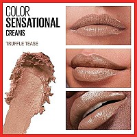 Maybelline Color Sensational Lipstick, Lip Makeup, Cream Finish, Hydrating Lipstick, Nude, Pink, Red, Plum Lip Color, Truffle Tease, 0.15 oz; (Packaging May Vary)