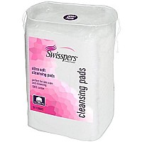 Swisspers Premium Facial Cleansing Pad, 100 Cotton, Ultra Soft, Extra Large, 50 Pads Per Re-Closable Bag