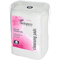 Swisspers Premium Facial Cleansing Pad, 100 Cotton, Ultra Soft, Extra Large, 50 Pads Per Re-Closable Bag