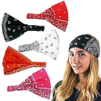 Bandana Headband-Paisley Bandana Headband Wrap- 5 PC Wide Headbands-Christmas Gifts by CoverYourHair