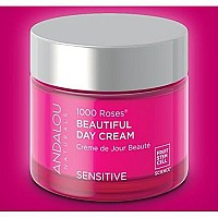 Andalou Naturals 1000 Roses Beautiful Day Cream, Face Moisturizer for Sensitive Skin with Hyaluronic Acid, & Aloe Vera, Cruelty Free, 1.7 Ounce