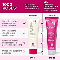 Andalou Naturals 1000 Roses Daily Shade Facial Lotion with SPF 18, Hydrating Moisturizer, Hypoallergenic for Sensitive Skin, Vegan, 2.7 Fl Oz