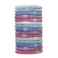 L Erickson Grab Go Ponytail Holders, Pastel, Set Of Fifteen - Exceptionally Secure With Gentle Hold