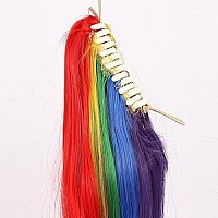 MapofBeauty Rainbow Colors Long Straight Clip on Ponytails/Cosplay Wig (Ponytails)