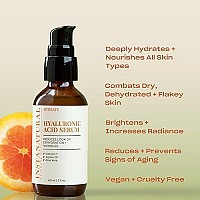 InstaNatural Hyaluronic Acid Serum, Face Serum with Vitamin C, Jojoba Oil, and Aloe Vera for Hydration, Brightening, and Anti Aging