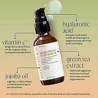 InstaNatural Hyaluronic Acid Serum, Face Serum with Vitamin C, Jojoba Oil, and Aloe Vera for Hydration, Brightening, and Anti Aging