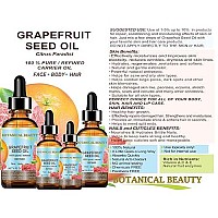 GRAPEFRUIT SEED OIL. 100% Pure / Natural / Undiluted /Refined Cold Pressed Carrier oil. 4 Fl.oz.- 120 ml. For Skin, Hair and Lip Care. One of the richest natural sources of vitamin A ,C & E and natural fruit enzymes. by Botanical Beauty