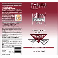 Eveline Slim Extreme 3D Thermo Active Cellulite Cream Hot Serum Treatment For Shaping Waist, Abdomen And Buttocks,