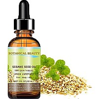 Botanical Beauty ORGANIC SESAME OIL, 100% Pure/Undiluted/Cold Pressed. 2oz -60 ml. For Face, Hair and Body.