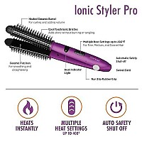 Ionic Styler Pro Hair Straightener, 2 in 1 Ceramic Flat Iron Hair Straightener & Hot Brush for Added Volume and Waves, Auto Safety Shut Off, Cool Touch Bristles, Multiple Heat Settings As Seen on TV