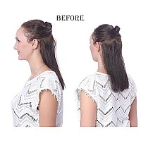 Onedor Premium Synthetic fiber Clip on Messy Chignon Bun Hair Extension Hair Piece Wig. Silky Smooth and Secure (2-Darkest Brown)