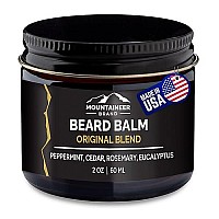 Mountaineer Brand Beard Balm for Men | All Natural Leave-in Conditioner to Moisturize Dry Itchy Skin | Beard Butter Hydrates, Softens and Tames Flyaway Hair | Adds Shine | Original Blend Scent 2oz.