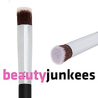 Under Eye Concealer Brush - Beauty Junkees Mini Flat Top Kabuki with Synthetic Bristles for Concealing, Blending, Setting, Buffing with Powder, Liquid, Cream Cosmetics, Vegan Makeup Brushes