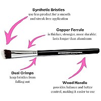 Angled Eyeshadow Blending Makeup Brush - Small Mini Angle Kabuki, Synthetic Eye Shadow Blender Brushes for Eyelid, Brow Bone, Crease, Cheek Highlighter, Setting Liquid Cream Mineral Powder Cosmetics