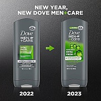 Dove Body and Face Wash Refreshing Extra Fresh with 24-Hour Nourishing Micromoisture Technology Body Wash for Men, 13.5 oz