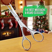 Suvorna 4.5 Mustache Scissors For Men Beard Scissors Beard Grooming Scissors Beard Trimming Scissors Moustache Scissors Men Nose Scissors Beard Trimmer Scissors facial hair Scissors Barber Shears.