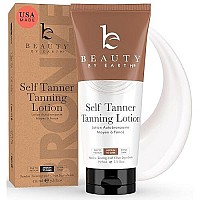 Beauty By Earth Self Tanner Tanning Lotion - Medium To Dark Fake Tan Self Tanning Lotion For Body, Gradual Tanning Lotion Self Tanner For Natural Looking Self Tan, Sunless Tanner Tan Lotion