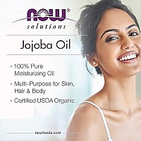 Now Solutions, Organic Jojoba Oil, Moisturizing Multi-Purpose Oil For Face, Hair And Body, 8-Ounce