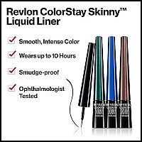 Skinny Liquid Eyeliner by Revlon, ColorStay Eye Makeup, Waterproof, Smudgeproof, Longwearing with Ultra-Fine Tip, 303 Mahogany Flame, 0.08 Fl Oz (Pack of 1)