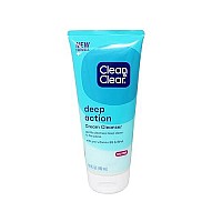 Clean & Clear Deep Action Cream Facial Cleanser For Sensitive Skin, Gentle Daily Face Wash With Oil-Free, 6.5 Oz