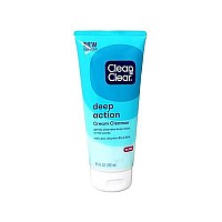 Clean & Clear Deep Action Cream Facial Cleanser For Sensitive Skin, Gentle Daily Face Wash With Oil-Free, 6.5 Oz