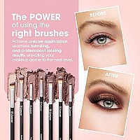 Eye Makeup Brushes Eyeshadow Brush Set - 7pcs Soft Synthetic Eyeshadow Blending Brush Kit - For Blending Eyeshadow, Eyeliner, Crease, Eyebrow - Long Lasting, Apply Better, Flawless Look Makeup