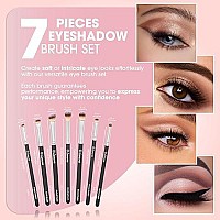 Eye Makeup Brushes Eyeshadow Brush Set - 7pcs Soft Synthetic Eyeshadow Blending Brush Kit - For Blending Eyeshadow, Eyeliner, Crease, Eyebrow - Long Lasting, Apply Better, Flawless Look Makeup